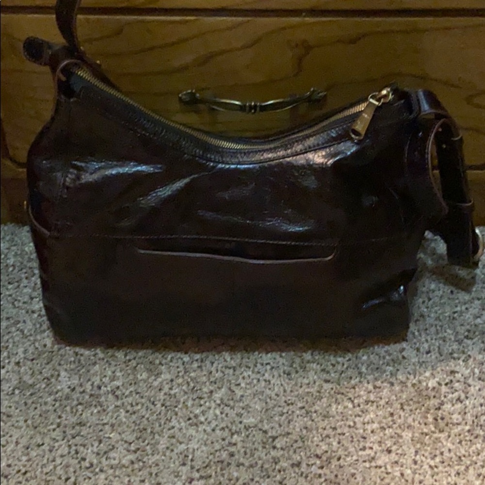 Black vintage leather bag